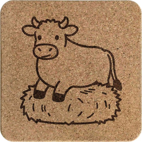 Cow sitting hay bale - on,