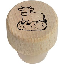 19mm 'Cow Sitting on Hay Bale'